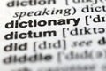 Dictionary word, close up