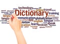 Dictionary word cloud hand writing concept Royalty Free Stock Photo