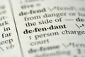 Dictionary Word - Defendant Royalty Free Stock Photo