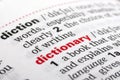 Dictionary word from a free dictionary, close up Royalty Free Stock Photo