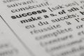 Dictionary word success, close up Royalty Free Stock Photo