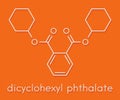 Dicyclohexyl phthalate DCP plasticizer molecule. Skeletal formula. Royalty Free Stock Photo