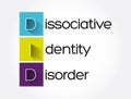 DID - Dissociative Identity Disorder acronym, medical concept background Royalty Free Stock Photo