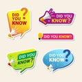 Did You Know Label banner sticker with speech bubble