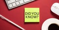 Did you know? message on sticky note Royalty Free Stock Photo