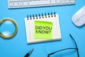 Did you know? message on sticky note Royalty Free Stock Photo