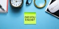 Did you know? message on sticky note Royalty Free Stock Photo