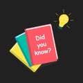 Did you know question. Book with text Royalty Free Stock Photo