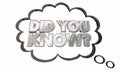 Did You Know Question News Information Trivia