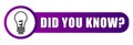 Did you know. Question text banner. Information Vector label. Education thought bubble. Royalty Free Stock Photo