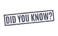 Did you know stamp fact. Interesting vector stamp sign question did you know