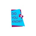 did you know? tag, color, megaphone icon