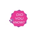 did you know? tag, color, megaphone icon