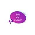 did you know? tag, color, megaphone, purple icon