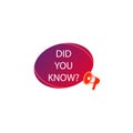 did you know? tag, color, megaphone, red icon Royalty Free Stock Photo