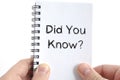 Did you know text concept Royalty Free Stock Photo