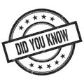 DID YOU KNOW text written on black vintage round stamp Royalty Free Stock Photo