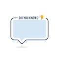 Did you know vector template post icon for social media background, fun fact blank template fyi vector