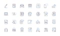 Didactic equipment line icons collection. Interactive, Educational, Multimedia, Simulation, Visual, Audio, Hands-on Royalty Free Stock Photo
