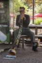 Didgeridoo Man Royalty Free Stock Photo