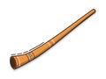 Didgeridoo is a traditional musical instrument of Australian aborigines. Vector flat icon on white background