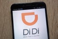 DiDi logo displayed on a modern smartphone Royalty Free Stock Photo