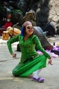 DidiK Nini Towok Performs dance on selomangleng performance art. Royalty Free Stock Photo
