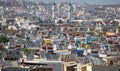 DIDIM, TURKEY - JULY 9, 2014. view from above, barrels on the roofs of houses