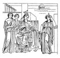 Dido parting with Aeneas vintage illustration Royalty Free Stock Photo