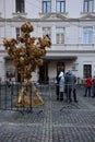 Didukh , symbol of Ukrainian Christmas in the center of Lvov city