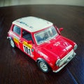 Die cast model Morris Mini Cooper 1:24 right side top and front view