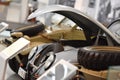 He front hood of a historic VW Beetle in the museum fahrtraum in Mattsee