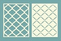 Die and laser cut screen panels quatrefoil pattern. Laser cutting decorative Stencil tile For drawing, plaster and painting wall