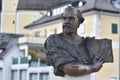 The public Gustav Klimt bust in Unterach am Attersee Royalty Free Stock Photo