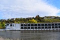 Dieblich, Germany - 10 26 2022: cruise ship passing Dieblich