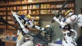 Diecast Gundam robot figures fighting