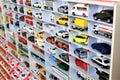 Diecast model cars are displayed foe sale Royalty Free Stock Photo