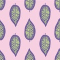 Dieffenbachia ultra violet tropical leaf seamless pattern.