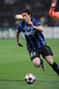 Diego Milito in action during the match