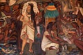 Diego Rivera mural, Palacio Nacional, Mexico city Royalty Free Stock Photo