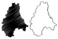 Diekirch District Grand Duchy of Luxembourg map vector illustration, scribble sketch Diekirch map