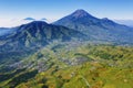 Dieng plateau with Sindoro mountain and Sikunir hill