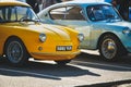 DIEPPE, FRANCE - MAY 29, 2022: The retro Alpine cars on the exposition Vintage and classic Cars