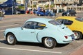 DIEPPE, FRANCE - MAY 29, 2022: The retro Alpine cars on the exposition Vintage and classic Cars.