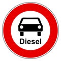 Diesel car and prohibition sign Royalty Free Stock Photo