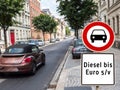 Diesel driving ban sign in german Royalty Free Stock Photo