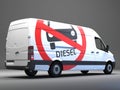 Diesel driving ban sign on transporter with german text