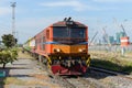 The diesel electric locomotive of the commuter train Royalty Free Stock Photo