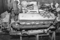 Diesel engine close-up. Work item. Diesel fuel equipment