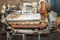 Diesel engine close-up. Work item. Diesel fuel equipment Royalty Free Stock Photo